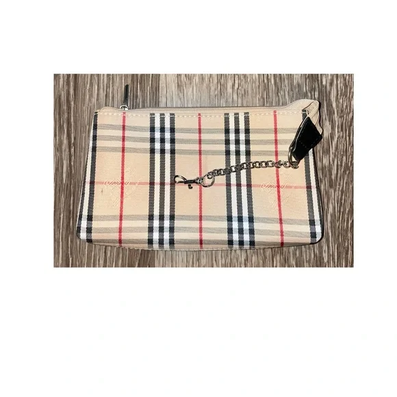 Burberry Tan and Red Checkered Wristlet - Picture 2 of 7